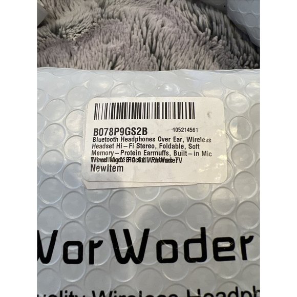 Black W/Case Bluetooth Headphones Over Ear WorWoder Wireless - Picture 5 of 5